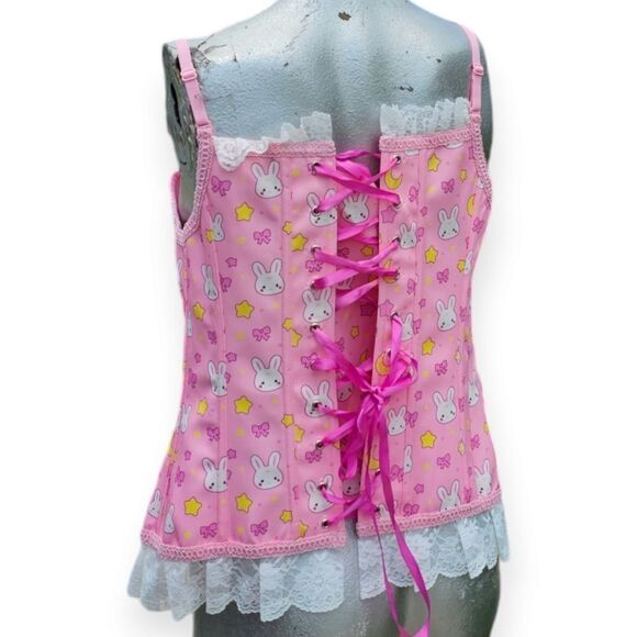 Littleforbig Women's Lace Up Boned Overbust Corset Bustier Bodyshaper - Picture 6 of 9